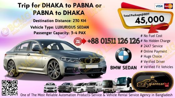 Dhaka To Pabna (BMW Sedan)