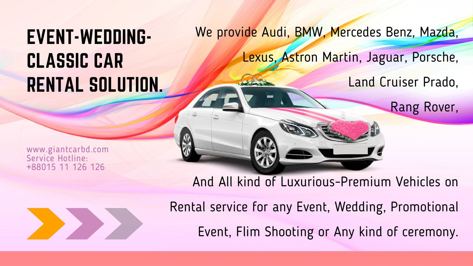 wedding car on rent in Bangladesh