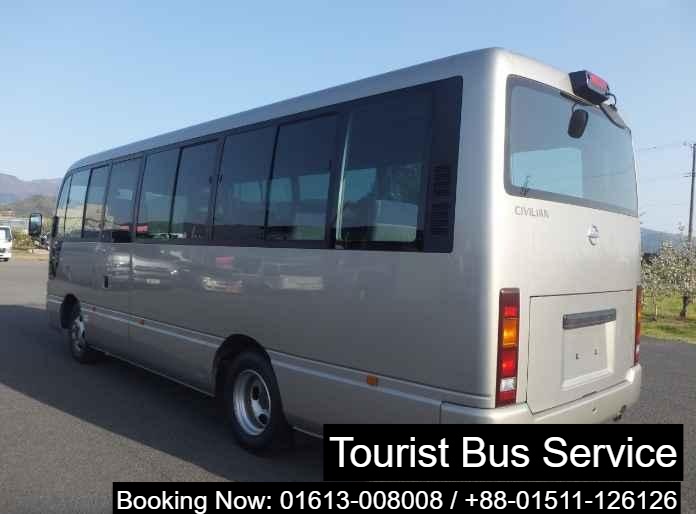 Tourist Bus in Bangladesh. We Provide Nissan Civilian Daily, Weekly, Monthly AC Mini Bus Service in Uttara Dhaka Bangladesh